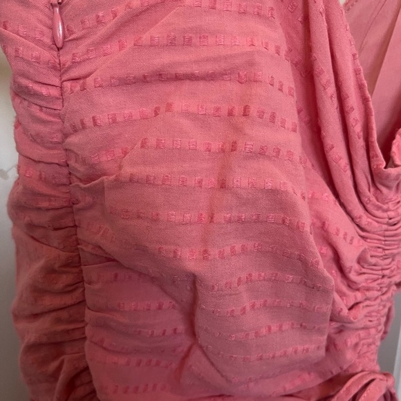 Nation Peppa Ruched Linen-Blend Sundress in Pink Size Small - Picture 8 of 10